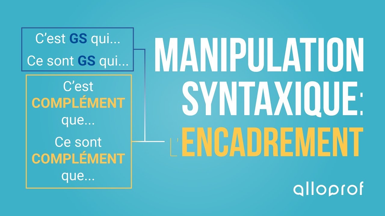 Les manipulations syntaxiques : l'encadrement