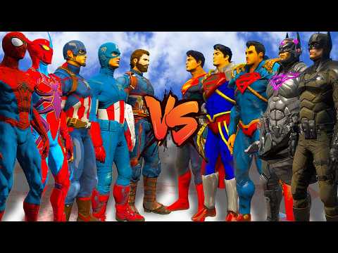 MARVEL TEAM VS DC TEAM - EPIC SUPERHERO BATTLE