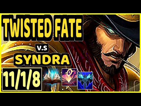 TWISTED FATE vs SYNDRA - 11/1/8 KDA MID GAMEPLAY - EUW Ranked MASTER