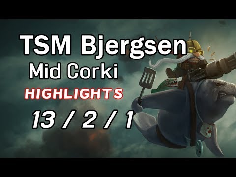 TSM Bjergsen Mid Corki 13/2/1 VS Taliyah | Highlights