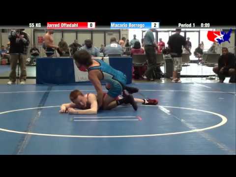 Jarred Oftedahl vs. Macario Borrego at 2013 Junior Nationals - FILA - GR