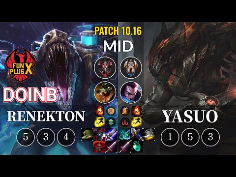 FPX Doinb Renekton vs Yasuo Mid - KR Patch 10.16