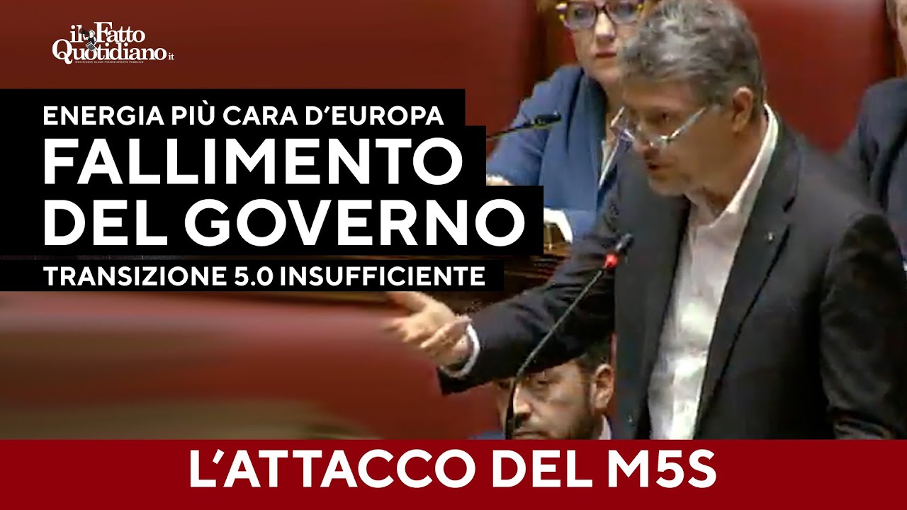 Attacco M5S: "Prezzo dell'energia più caro d'Europa, più grande fallimento del governo Meloni"