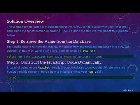 How to Pass a Variable to htp.p in PL/SQL Dynamic Content
