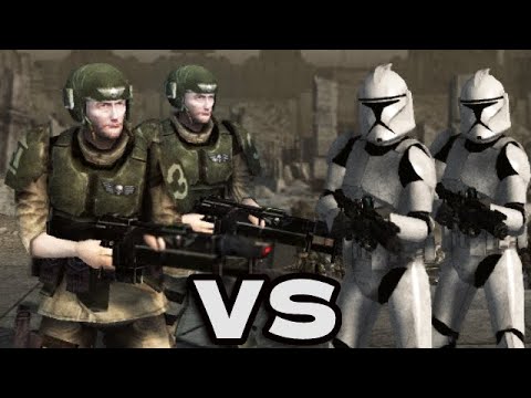 200 Clone Troopers (Star Wars) vs 200 Imperial Guardsmen (Warhammer 40K)