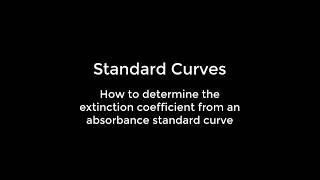 How to Calculate the Extinction Coefficient from a Standard Curve