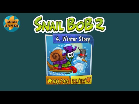 Snail BoB 2: Winter Story All Levels , 3 Stars + All Puzzle Pieces , iOS Walkthrough