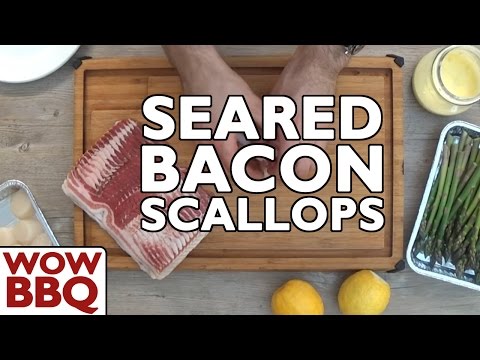 BBQ Scallops and Asparagus, wrapped in bacon - Weber GBS Griddle (7421)