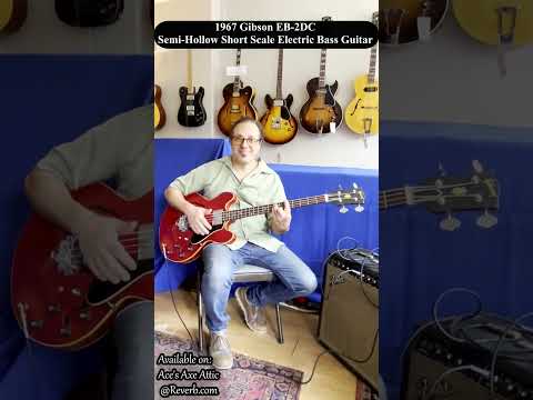 Vintage 1967 Gibson EB-2 DC Semi-Hollow Short Scale Electric Bass Guitar~100% Original~Cherry Red Finish~A NATURAL RELIC~w/OHSC **See Our Video** image 26