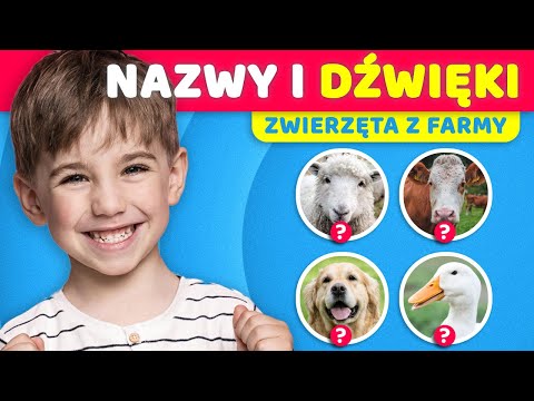 Zagadki dla dzieci - odgadnij dźwięki zwierząt na farmie🐮🐶🐔 Zabawa w odgadywanie dźwięków zwierząt