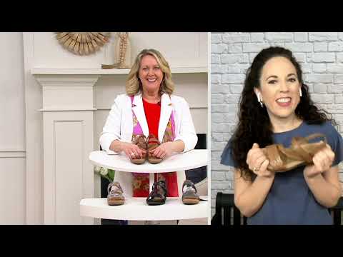Earth Origins Leather Asymmetrical Strap Wedges - Poppy on QVC