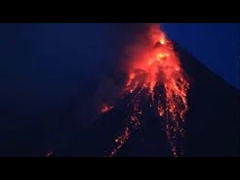 RAW Mayon Volcano Philippines RING OF FIRE  Explodes spews Lava & Ash Breaking News January 23 2018 Video
