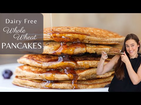 DAIRY FREE WHOLE WHEAT PANCAKES: How to make healthy whole wheat pancakes from scratch!