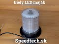 LED maják - biely / 128x1,5W LED / 10-30V / ECE R10 / pevná montáž (ø154x149mm) - Video Youtube