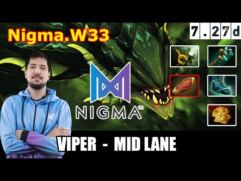 Nigma.w33 - Viper Midlane| 7.27d Update Patch | Dota 2 Butterfly MMR Gameplay #11