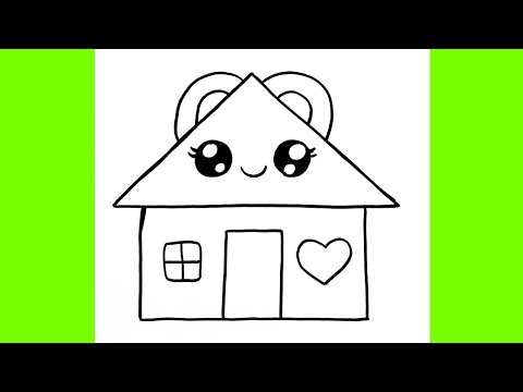 Kolay Sevimli Ev Resmi Çizimi Adım Adım Nasıl Yapılır, Çocuklar İçin Kolay Öğretici Çizimler