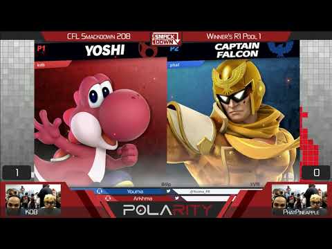 CFL Smackdown 208 Ultimate - KDB (Yoshi) vs PhatPineapple (Captain Falcon) - Winners R1 Pool 1