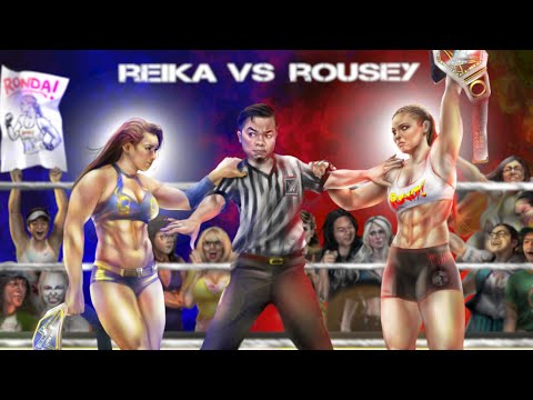 The KAWAII-EST vs The BADDEST (a Reika Saiki vs Ronda Rousey digital illustration)