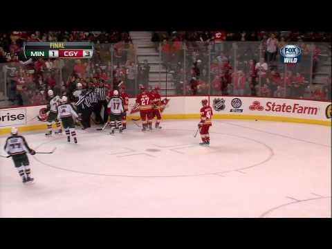 Matt Stajan 2nd goal 3-1 Feb 23 2013 Minnesota Wild vs Calgary Flames NHL Hockey