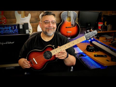 G-Sharp OF-1 Travel Guitar, Three Tone Sunburst (g# tuning, comes w/ gig bag) image 26