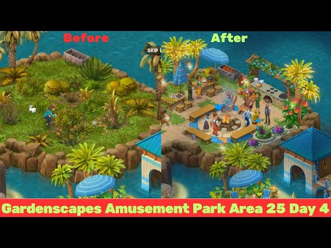 GARDENSCAPES NEW ACRES WALKTHROUGH - Gardenscapes Amusement Park - Area 25 - Day 4