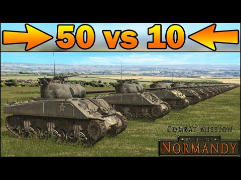 50 SHERMANS vs 10 TIGERS - SIMULATION - Combat Mission Battle for Normandy Gameplay