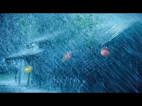 Real Thunderstorm Rain for Sleep, Relax, Study | Heavy Rain on Roof, Intense Thunder & Howling Wind