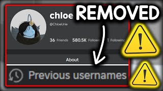 Roblox REMOVED Previous Usernames...