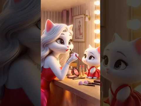 Cute Kitten of Cat is doing Makeup for the First Time #cat #catstory #catlover