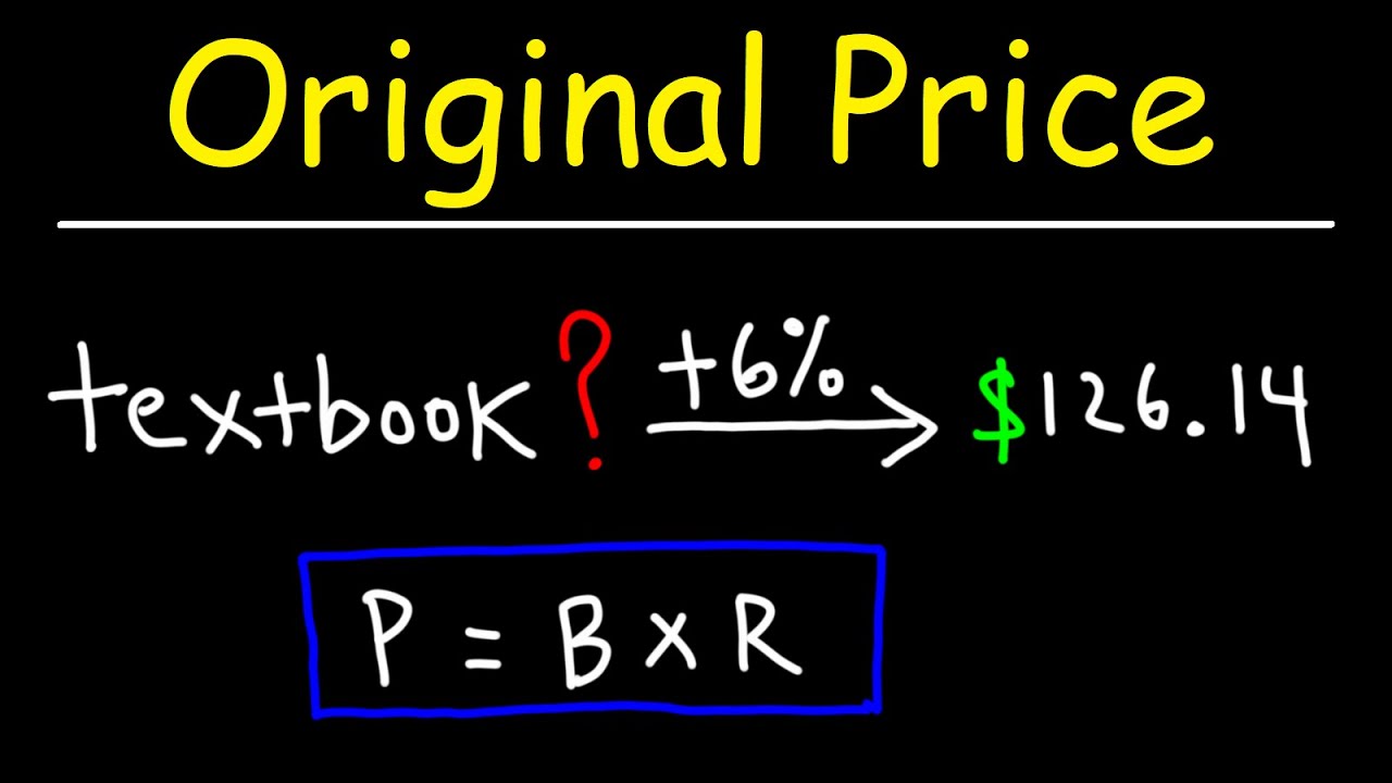 How to Find the Original Price of a Textbook Given the Sales Tax - GED Math Percentage Word Problem