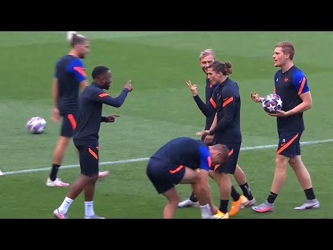 RB Leipzig train ahead of their UCL quarter-final match with Atletico Madrid