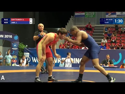 Qual. GR - 74 kg: A. KAYTSUKOV (RUS) df. J. AAK (NOR) by TF, 15-6