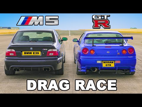 BMW E39 M5 v R34 GT-R Skyline: DRAG RACE