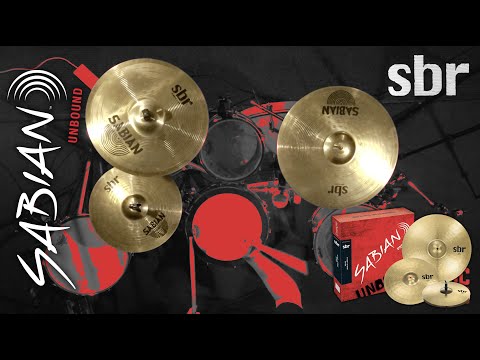 Sabian sbr Performance Set: 14" Hi Hats; 16" Crash; 20" Ride. SBR5003 Pure Brass cymbal pack series