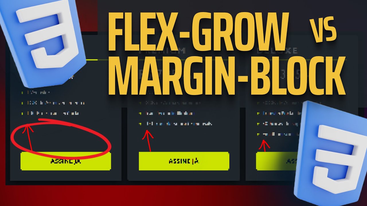 Corrigindo CSS. Alinhamento horizontal. FLEX GROW vs MARGIN BLOCK