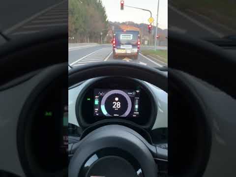 Emergency braking assist / AEB - Fiat 500e Electric #shorts