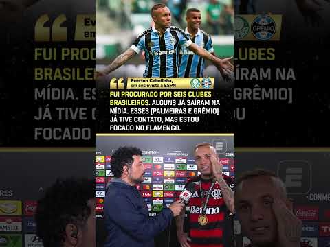 EVERTON CEBOLINHA REVELA PROPOSTAS DE PALMEIRAS E GRÊMIO PRA SAIR DO FLAMENGO! 👀 #shorts