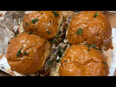 PHILLY CHEESE SALMON SLIDERS - EASY RECIPE
