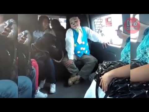 CLOWN GETS ON THE VAN AND MAKES EVERYONE LAUGH