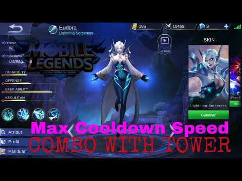 COMBO WITH TOWER!!! AND EUDORA MAX COOLDOWN SPEED!!! - Mobile Legends Indonesia - 1