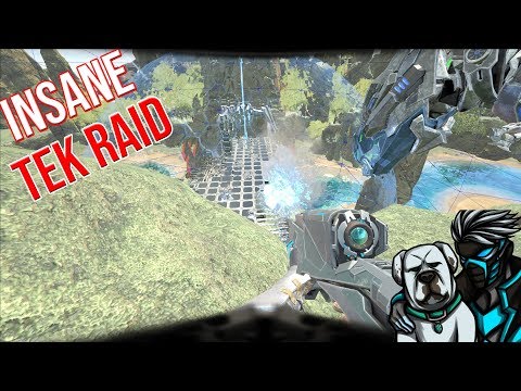 C-SPINNING INTO A TEK BASE - ARK 3-MAN PVP SERVERS #2