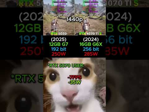 RTX 5070 VS RTX 4070 TI S #shorts #pcgaming #pc #graphicscard #gpu #gaming #comparison
