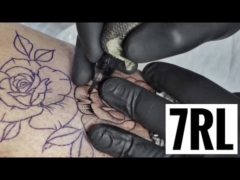 Whip shading roses tattoo | 4x speed