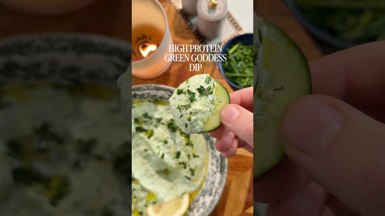 High protein green goddess dip #easyhealthyrecipes #vegetarianrecipies