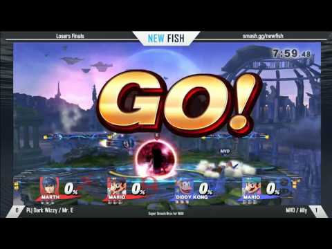 NEW FISH Smash 4 Doubles LFs: Mr. E (Marth) & Dark Wizzy (Mario) vs. MVD (Diddy) & Ally (Mario)