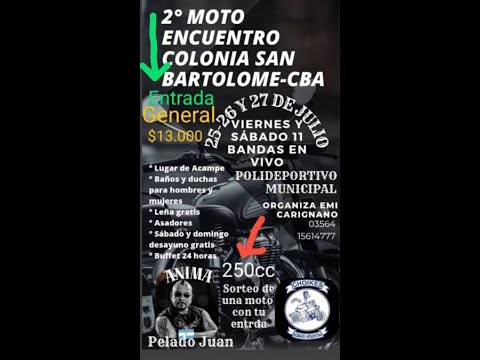 2 moto encuentro colonia san Bartolomé Cordoba