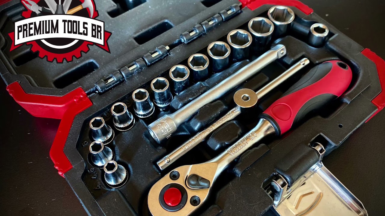 JOGO DE SOQUETES 1/4 SEXTAVADOS 16 peças Gedore Red R4900 3016