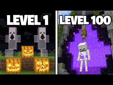 Testing Scary Minecraft Builds From Level 1 To 100
