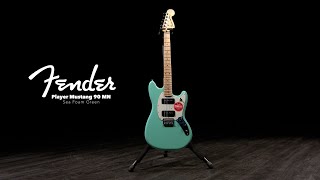 Video thumbnail for Fender Player Mustang 90 MN, Sea Foam Green | Gear4music demo by Gear4music Guitars