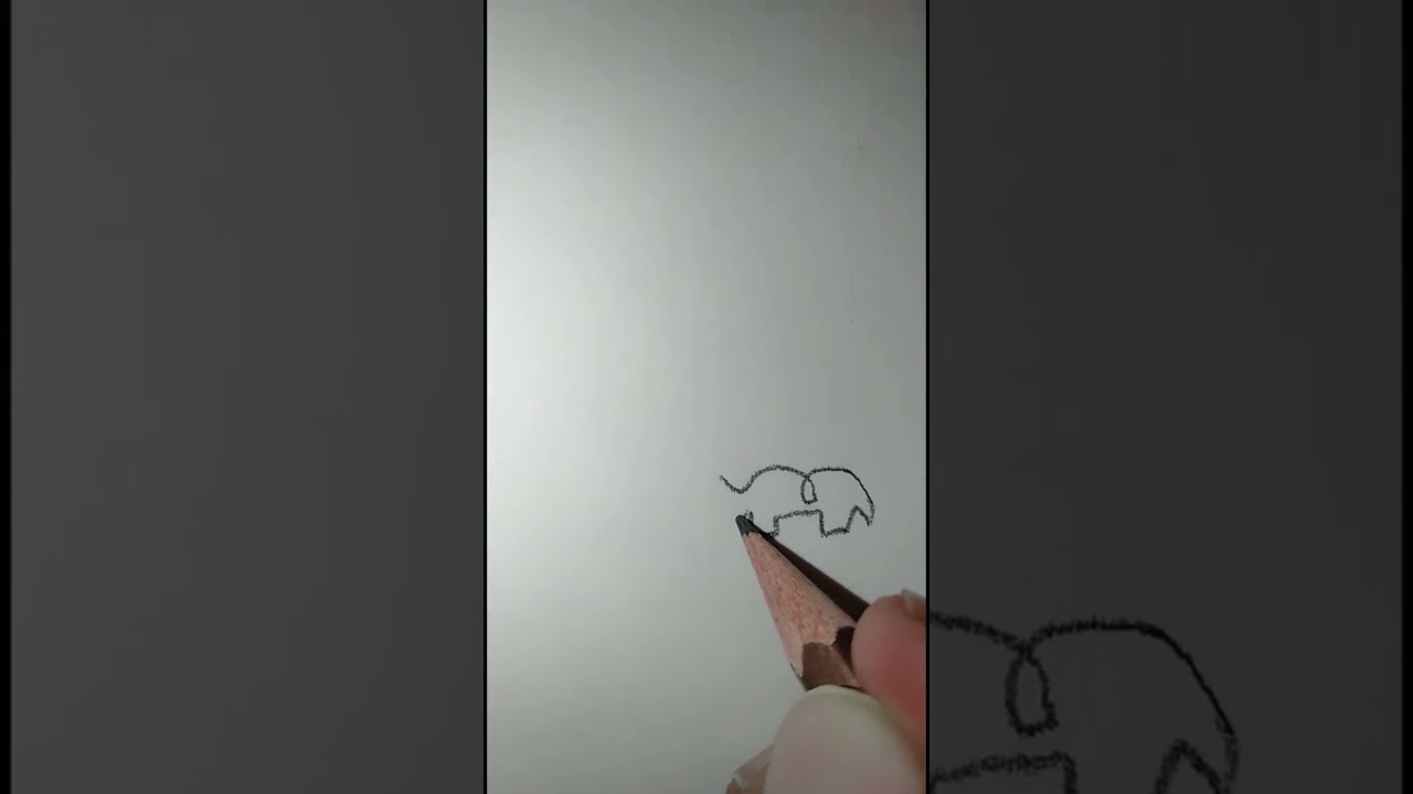 Quick and Easy Elephant Drawing Tutorial in Seconds #viral #art #drawing #elephant